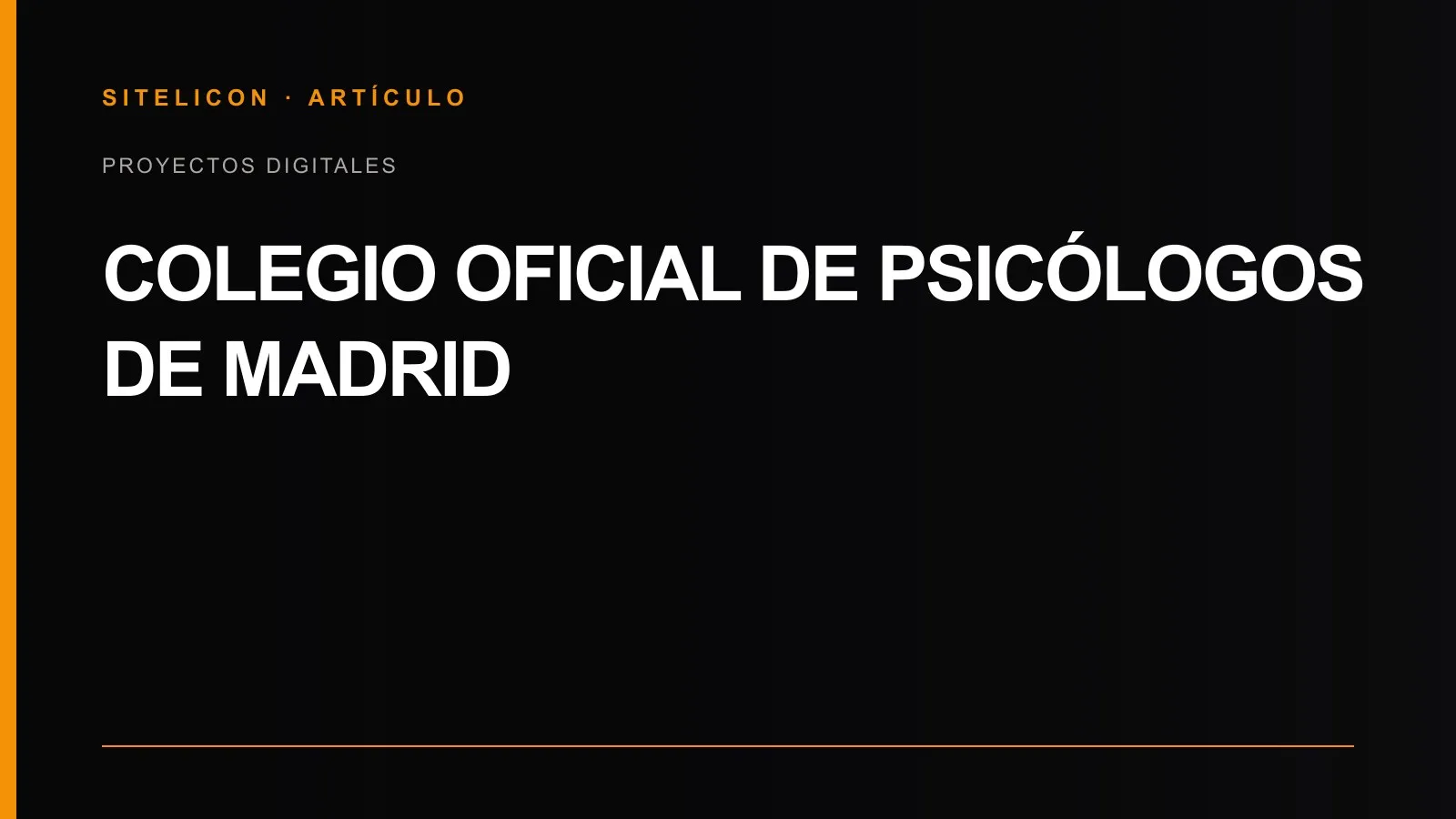 Portada del proyecto web del Colegio Oficial de Psicólogos de Madrid