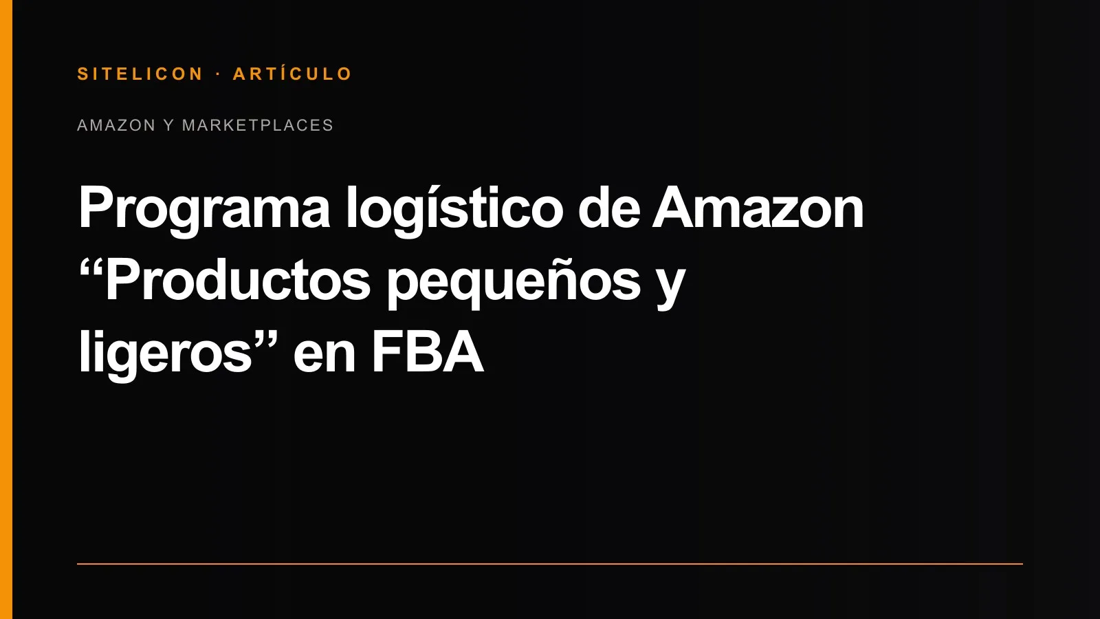 Portada del artículo: Programa logístico de Amazon “Productos pequeños y ligeros” en FBA