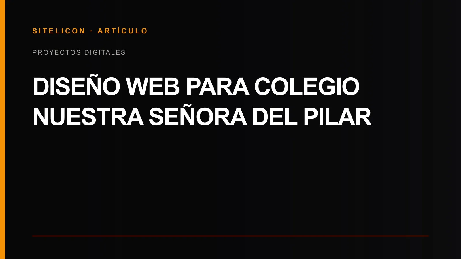 Portada del proyecto de diseño web para el Colegio Nuestra Señora del Pilar