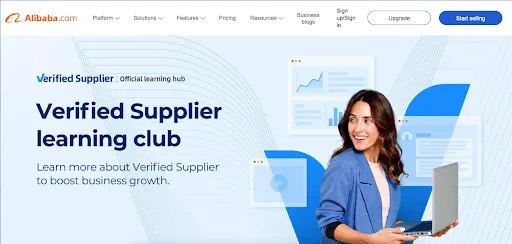 Página del Verified Supplier Learning Club de Alibaba.com