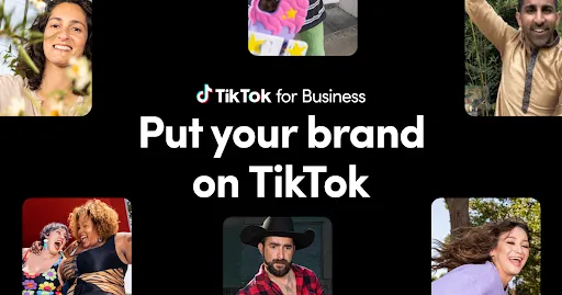 Mensaje de TikTok for Business invitando a las marcas a desarrollar su presencia en TikTok